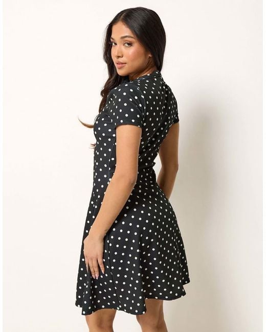 PixieGirl Black Petite Polka Dot Mini Dress