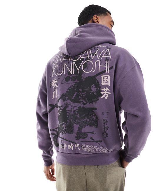 Pull&Bear – kapuzenpullover in Purple für Herren