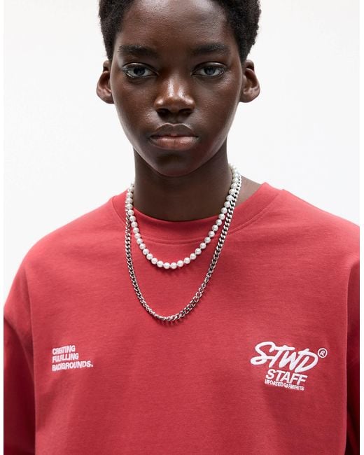 Pull&Bear – stwd – t-shirt in Red für Herren
