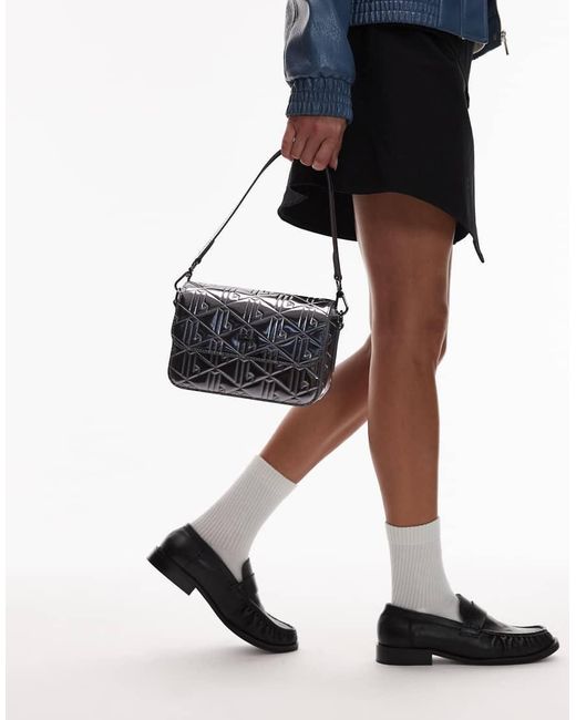 Lacoste Black Monogram Print Cross Body Bag