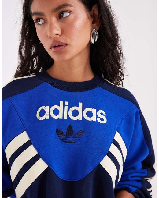 Adidas Originals Blue Graphic Crew Sweatshirt