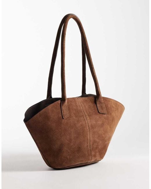 ASOS Brown Vase Shaped Suede Tote