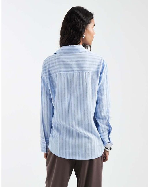 Glamorous Blue Asymmetric Button Fitted Shirt