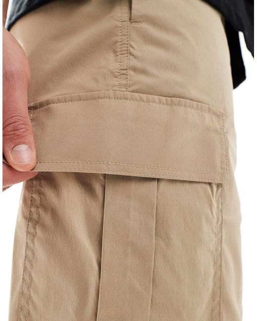 Pantalones cortos cargo beis técnicos SELECTED de hombre de color Natural