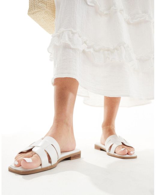 Yours White Slip On Sandals