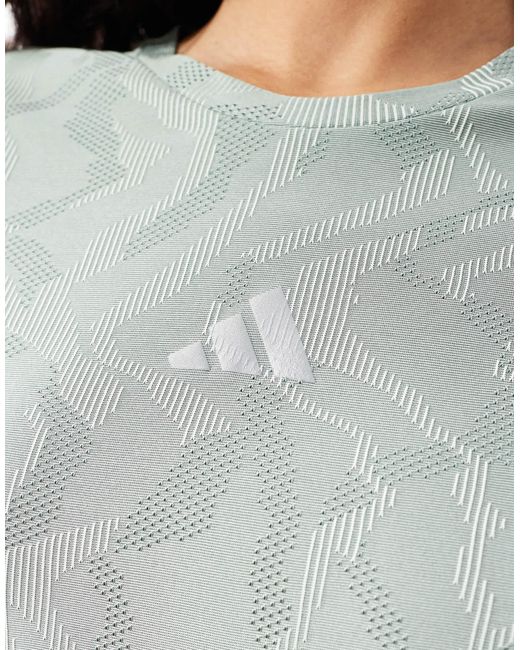 Adidas training - ultimate - t-shirt imprimé - vert argenté Adidas Originals en coloris Gray