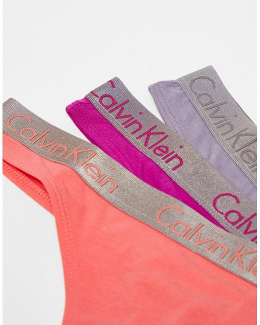 Calvin Klein Pink 3-pack High Waist Thong