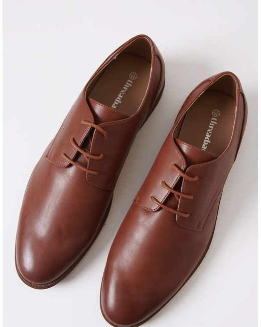 Threadbare Brown Lace Up Derby Shoes for men