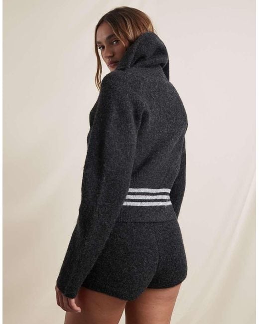 adidas Originals x ASOS Blue Zip Up Knit Jumper With Funnel Neck