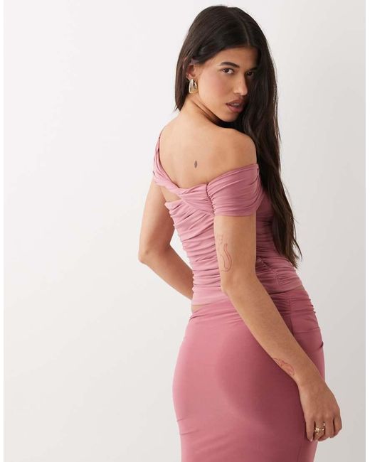 ASOS Red Co-ord One Shoulder Twist Top