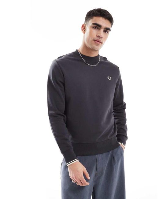 Felpa Girocollo Scuro di Fred Perry in Blue da Uomo