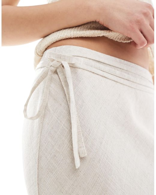 ASOS White Linen Blend Bias Maxi Skirt