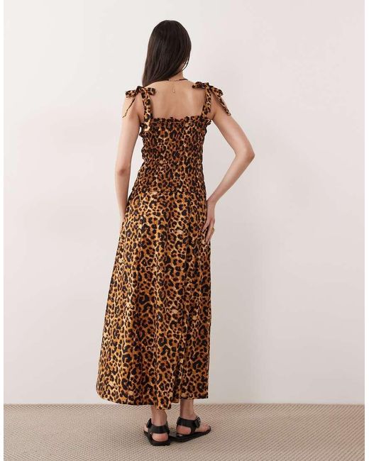 esmé studios Brown Esmee Tie Strap Maxi Beach Dress