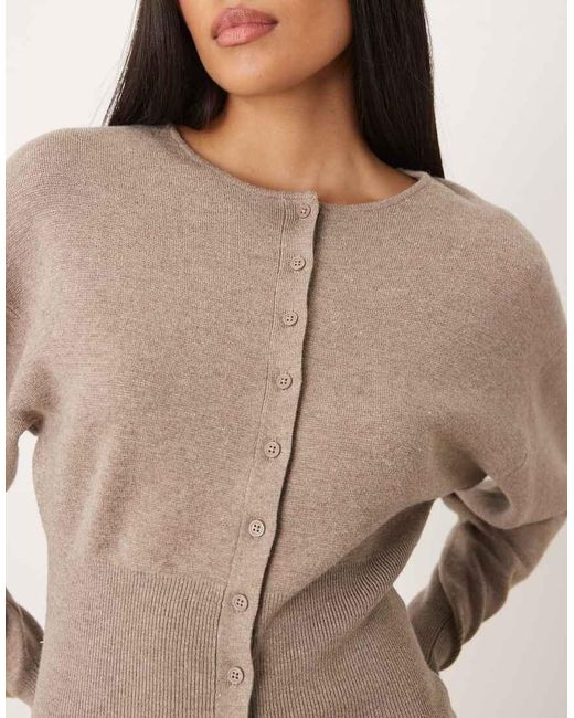 Gina Tricot Blue Sculpt Shaped Knit Button Up Cardigan