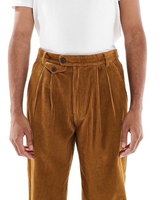 Farah Brown Adam Archive Twill Trouser for men