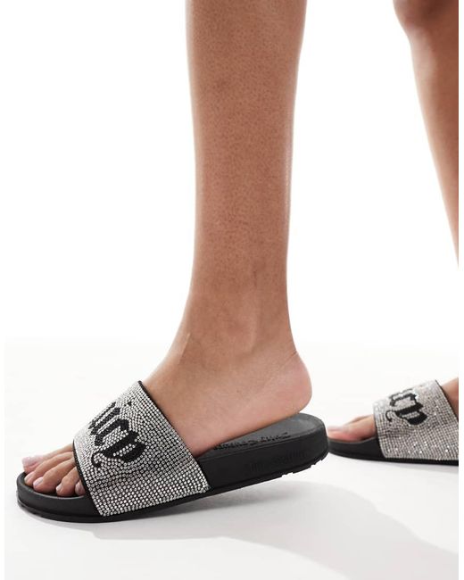 Juicy Couture Black Donna Diamante Slider