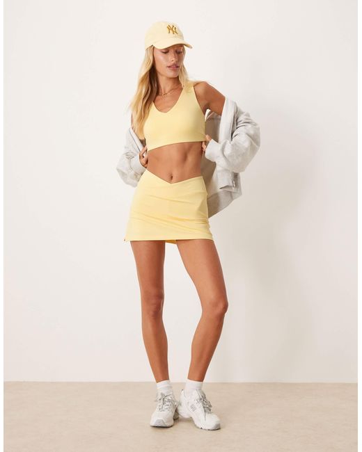 4505 Gray Wrap Waist Tennis Skirt With Under Short And Phone Pocket