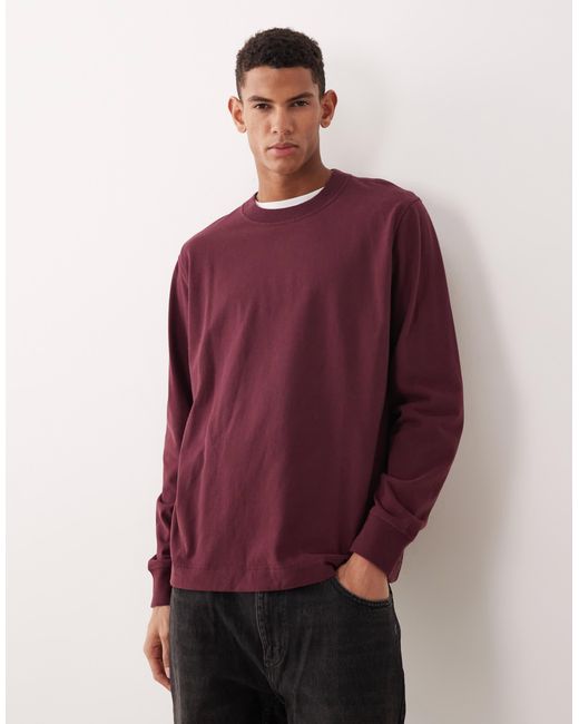 Top à manches longues en tissu épais Abercrombie & Fitch pour homme en coloris Purple
