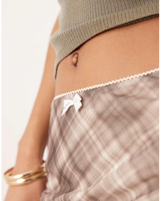ASOS Brown Mini Skirt With Lace Trim