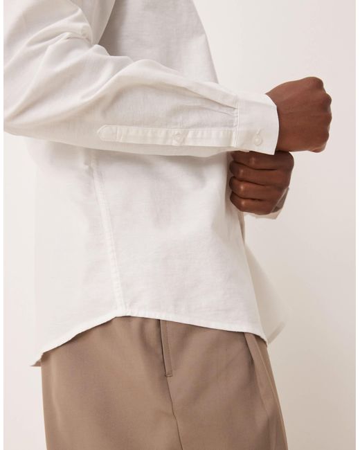 ASOS Natural Oxford Regular Shirt for men