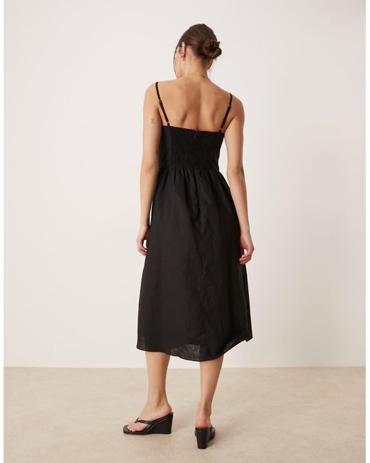 Glamorous Natural Tie Front Midi Dress