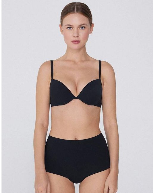 Tezenis Black Moscow Microfibre Push-Up Bra