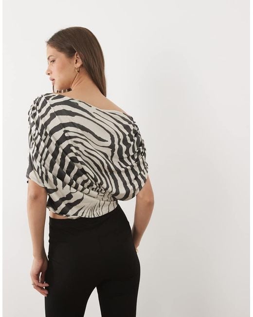 ASOS Gray Oversized Slouchy Fallen Shoulder Top