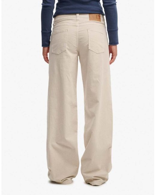 Superdry Blue Mid Waist Baggy Mini Cord Pants