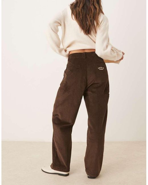 House Of Sunny Natural Cord Straight Leg Trousers