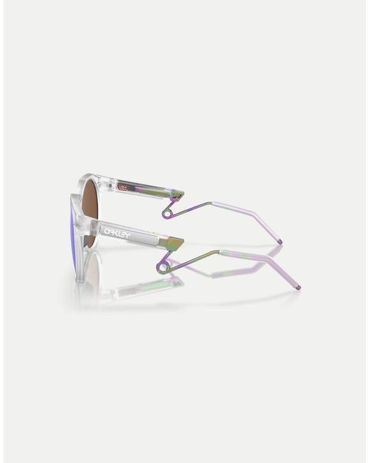 Oakley Purple Hstn Metal Round Sunglasses With Mirrored Lens