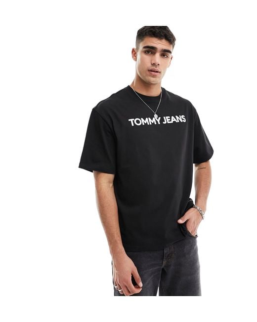 Tommy Hilfiger Black Oversized Bold Classics Logo T-shirt for men