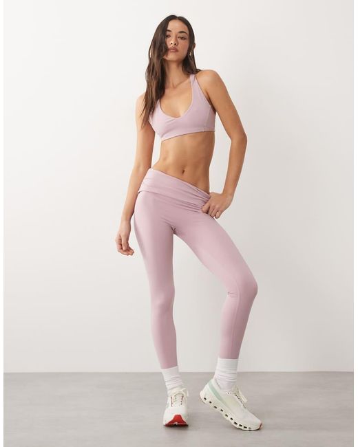 BO+TEE Pink Bo+tee Halterneck V-neck Cross Back Sports Bra