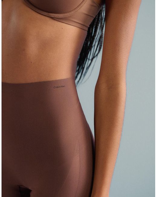 Calvin Klein Brown Shapewear Sculpted Stay Put Mesh Shorts