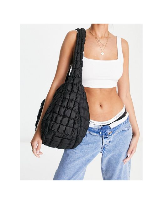 Glamorous Oversized Padded Shoulder Bag in Black Lyst Canada