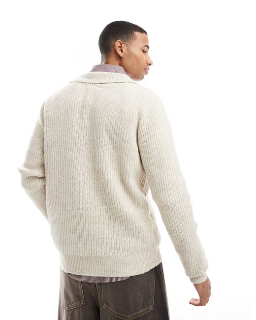 Threadbare – grobstrick-pullover in Natural für Herren