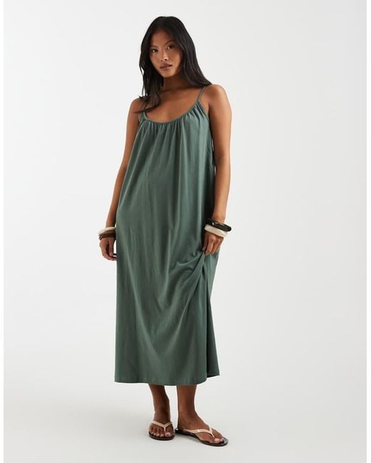 Vero Moda Green Chuck-on Cami Maxi Dress
