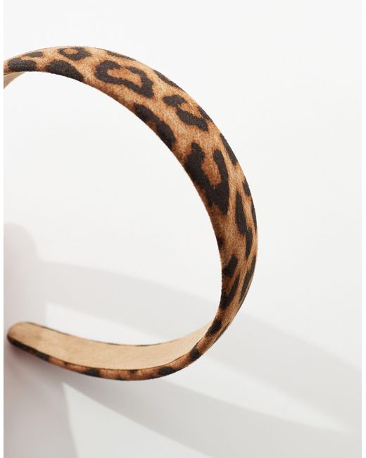 ASOS Brown Headband With Leopard Print