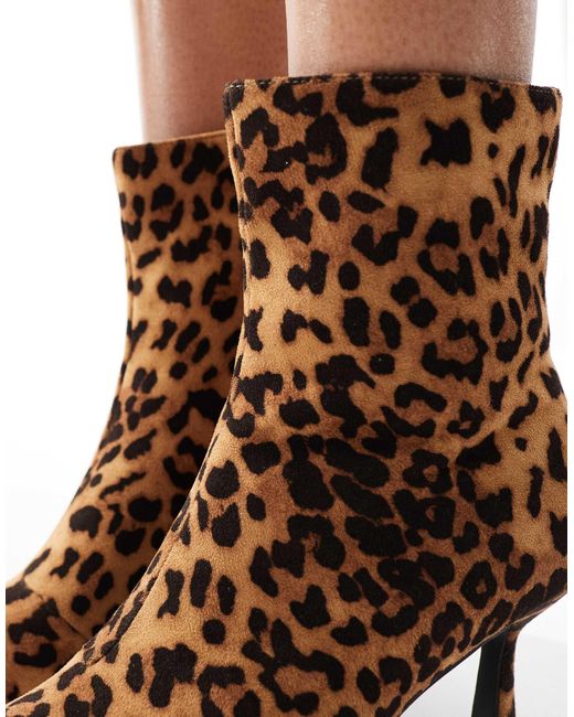Glamorous Brown Kitten Heel Ankle Boots
