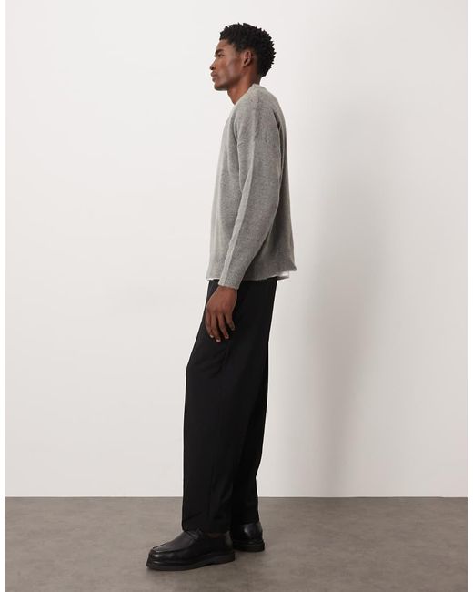 ASOS Black Pull On Oversized Tapered Dress Pants for men