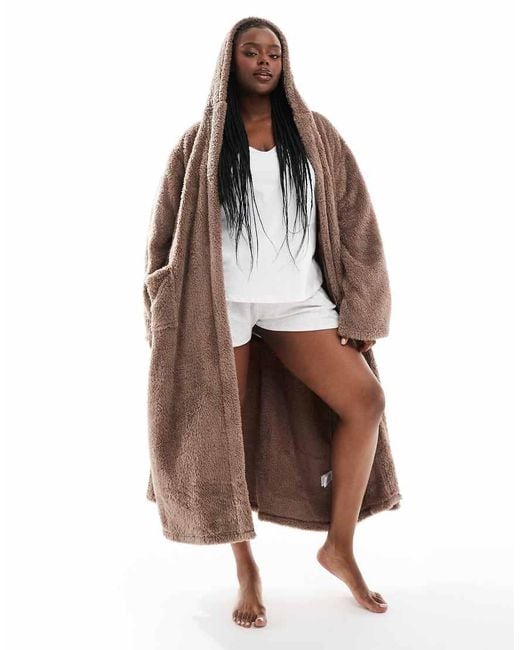 Sherpa robe with hood sale