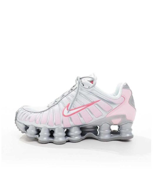 Zapatillas De Deporte Plateado Metalizado Y Rosas Shox Tl De Nike de color White