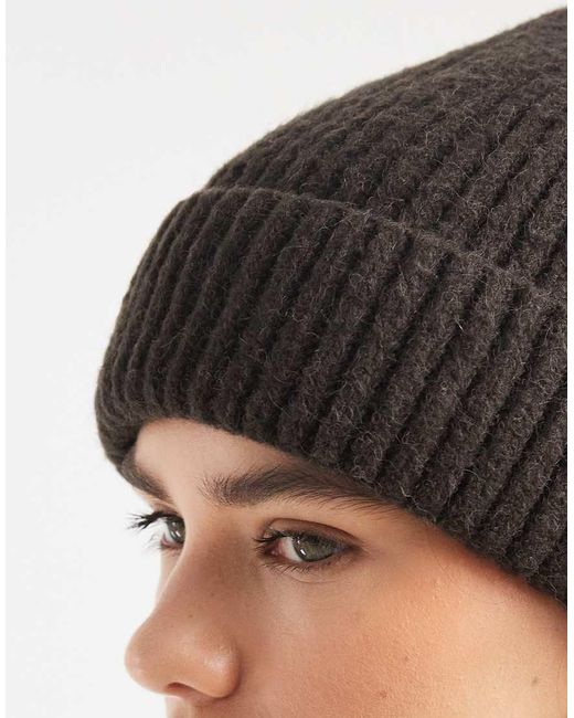 Vero Moda Geribbelde Beanie in het Black