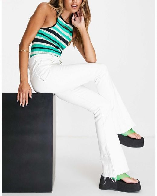 Maison Scotch White The Charm Flared Jeans With Cotton