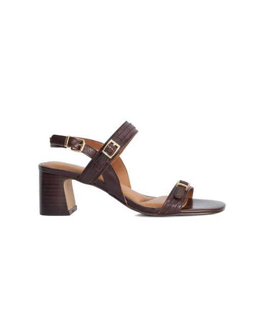 Dune Brown Jiving Block Heeled Sandals