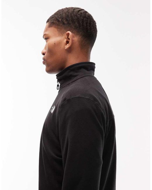 The North Face Black Glacier 100 1/4 Zip Fleece for men