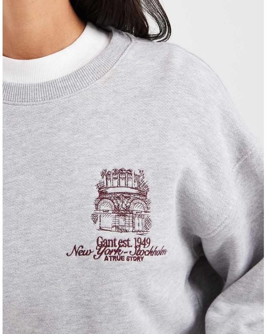 Gant White Logo Sweatshirt