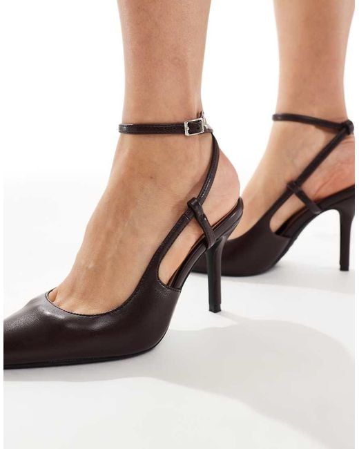New Look Red Ankle Strap Slingback Heeled Shoe