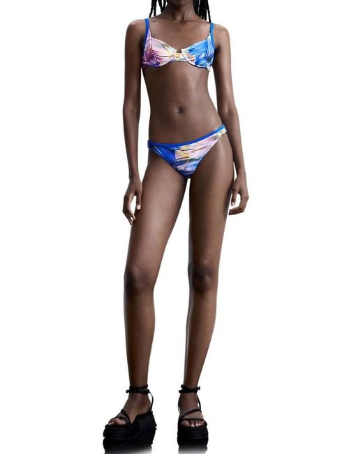 Desigual Bikinitopje Met Glanzend Effect in het Blue