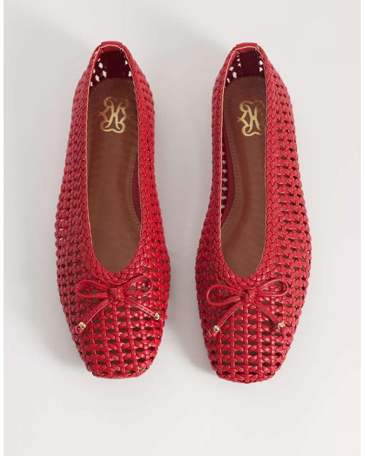 River Island Red Woven Ballet Shoes