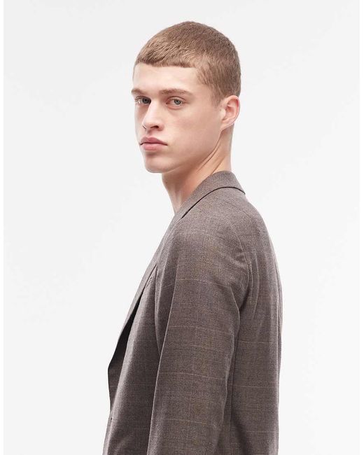 AllSaints Gray Clover Wool Blend Tailored Blazer for men